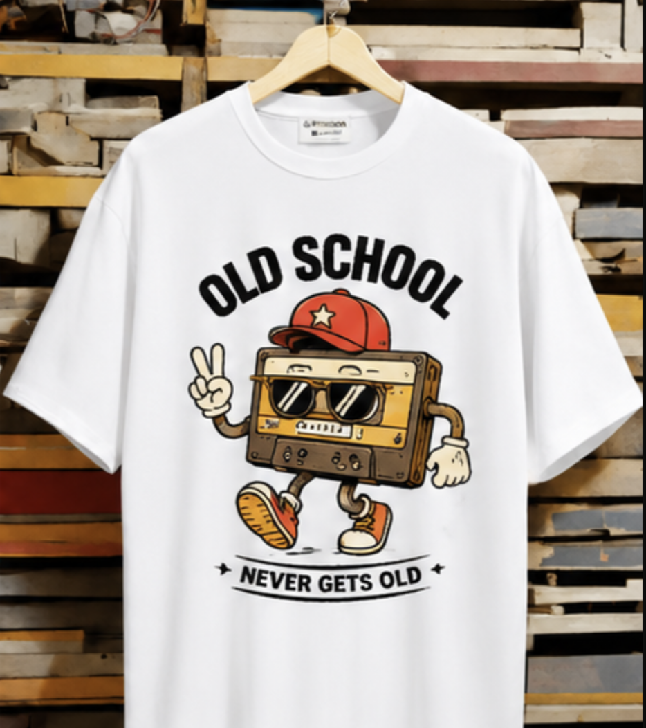 Old School White T-Shirt