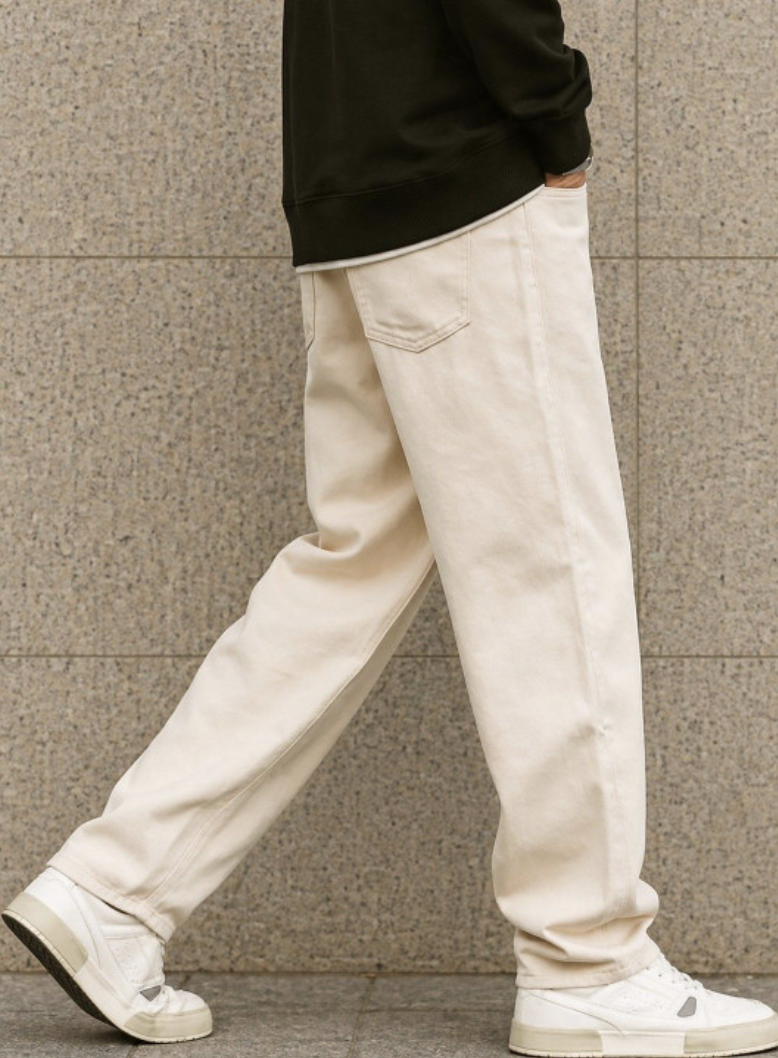 Men Classic White Jeans